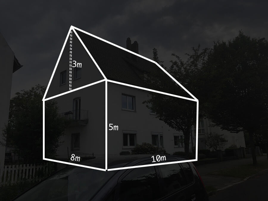 Fassadenanstrich eines Zweifamilienhauses mit 200 Quadratmetern Fassadenfläche